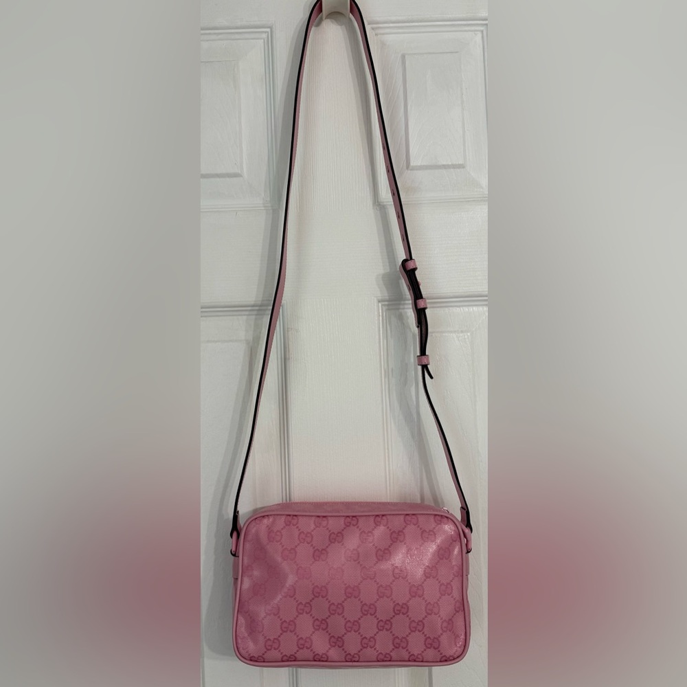 Gucci Crystal Monogram Mini Shoulder Bag Sugar Pink